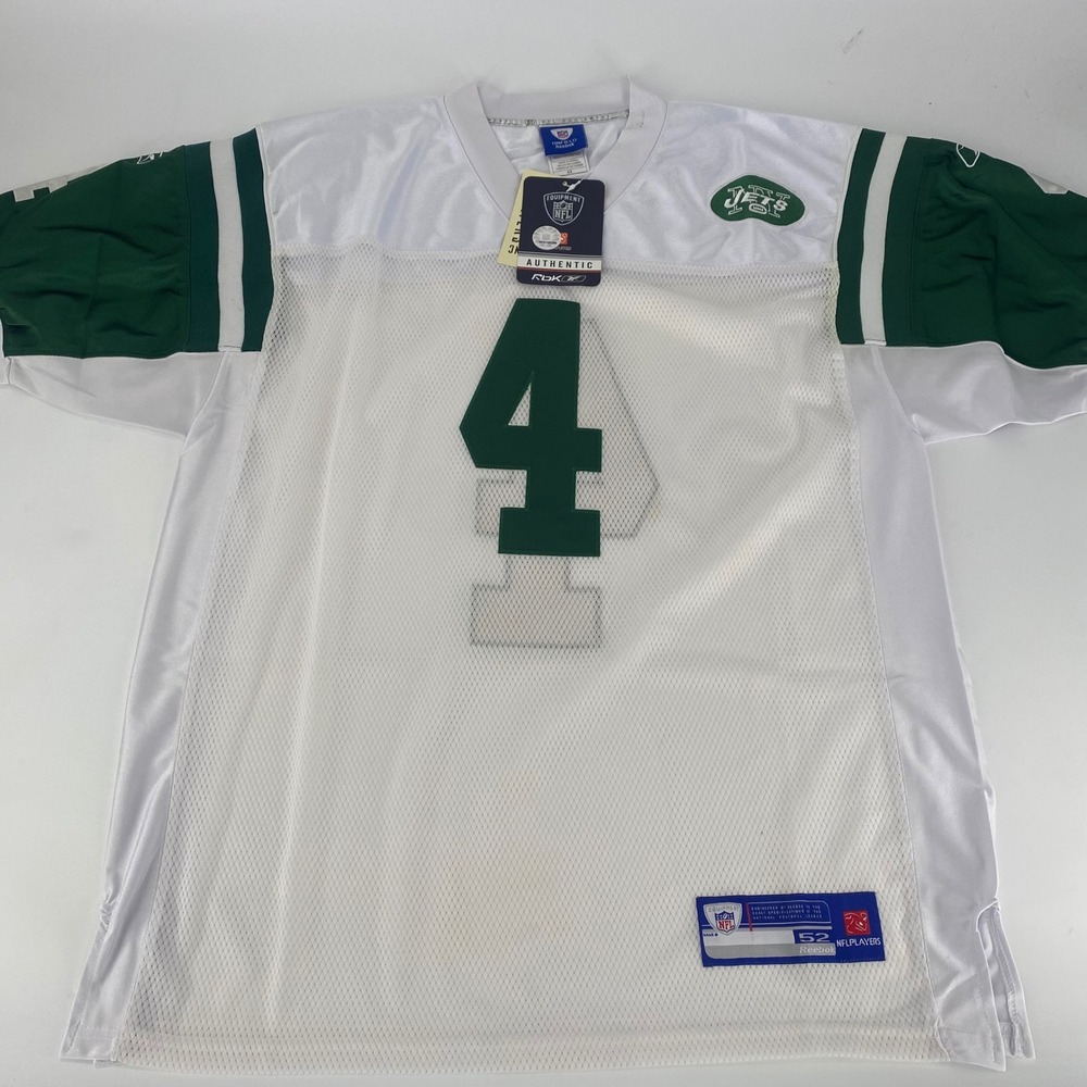 Reebok NFL New York Jets Authentic Jersey #4 White Green Men's Size‎ 52